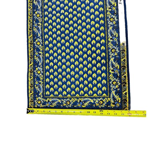 Williams Sonoma Quilted 2 sided Table Runner Marseille Blue/Yellow 98.5” x 16" - Picture 5 of 8